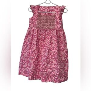 Lilly Pulitzer girls Pink sand dollar smocked midi dress sz 12